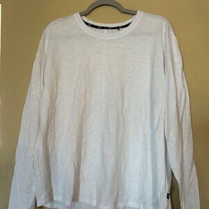 Gap Modern Ribbed Crewneck Long Sleeve T-Shirt - White